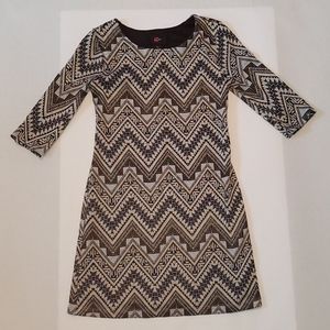 Kids Black and Gold Patterned Dress